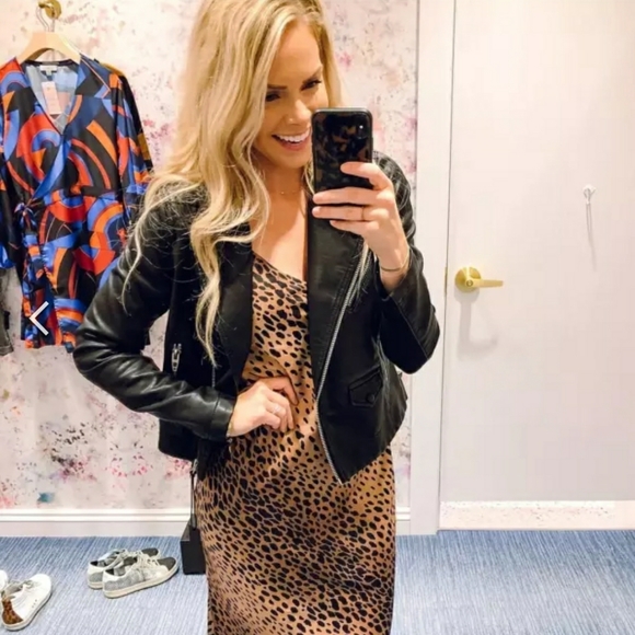 Good American Leopard satin slip dress vanity sz 4 - Picture 11 of 13